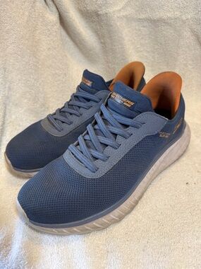 Skechers Men's Navy and Orange Athletic Sneakers